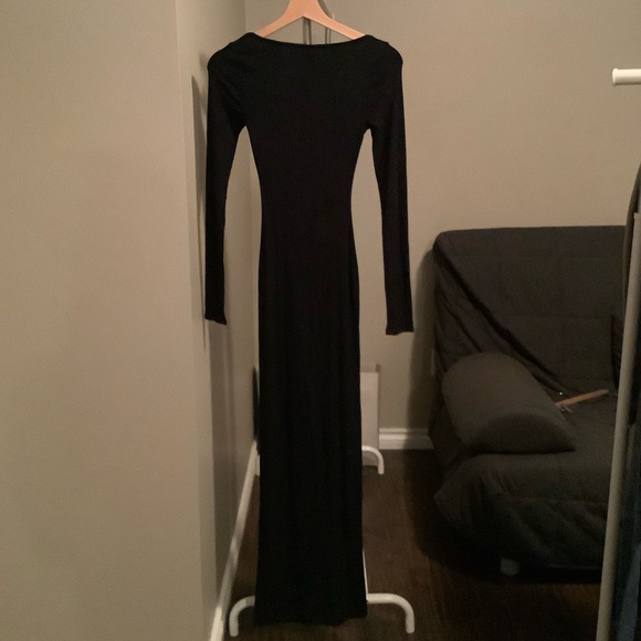 Skims Soft Lounge Long Sleeve Dress Onyx - Picture 4 of 5